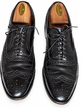 Allen Edmonds McAllister Black Leather Wingtip Brogue Oxford Dress Shoes 10 B